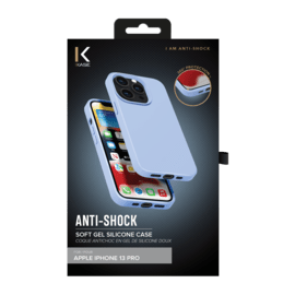 Coque antichoc en gel de silicone doux pour Apple iPhone 13 Pro, Bleu Lilas