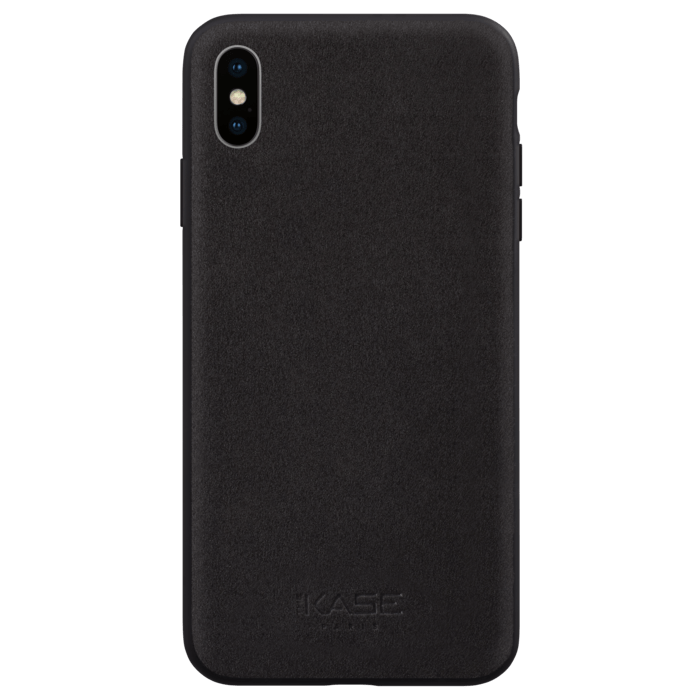 Coque en Su&egrave;de Alcantara pour Apple iPhone XS Max, Noir Minuit