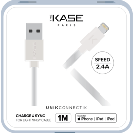 Câble Lightning certifié MFi Apple Charge Speed 2.4A charge/ sync (1M), Blanc Lumineux