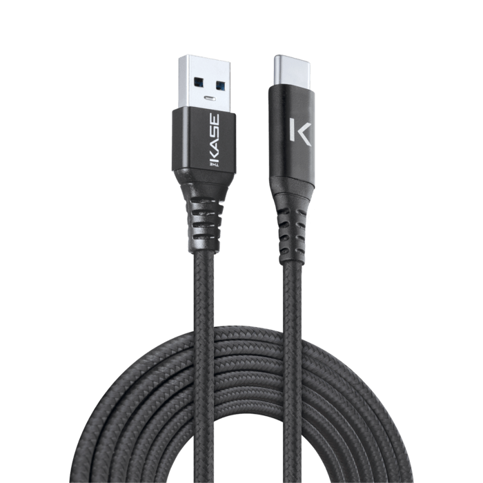 Câble USB 3.1 Gen 2 charge rapide USB-C vers USB-A métallisé tressé Charge/sync (2M), Noir