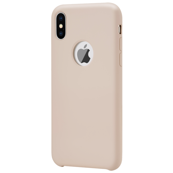 Coque en Gel de Silicone Doux pour Apple iPhone X, Rose Sable