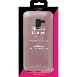 Custodia sottile scintillante scintillante per Samsung Galaxy A8 (2018), oro rosa