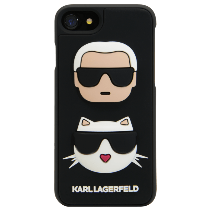 Karl Lagerfeld & Choupette Coque 3D pour Apple iPhone 6/6s/7/8, Noir