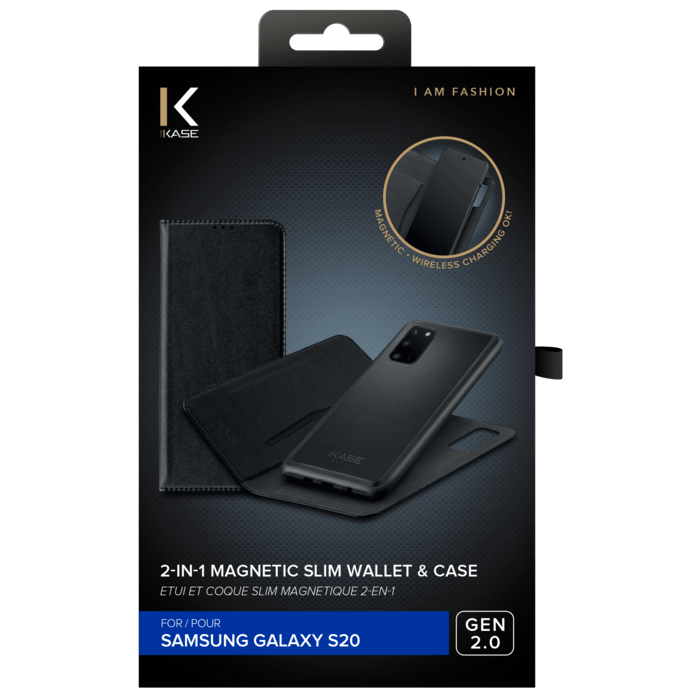2-in-1 GEN 2.0 Magnetic Slim Wallet & Case for Samsung Galaxy S20, Black
