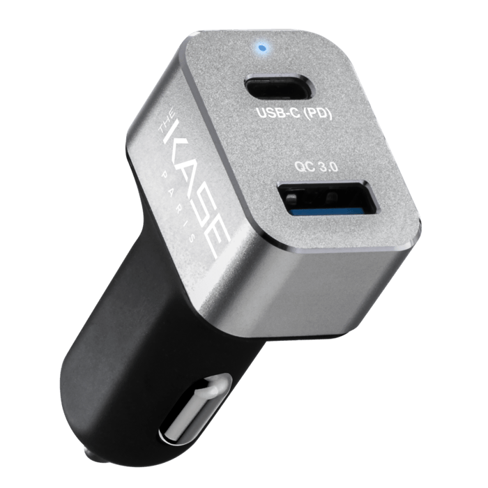 Universal Quick Charge Dual Port Car Charger 48W (Power Delivery), Black