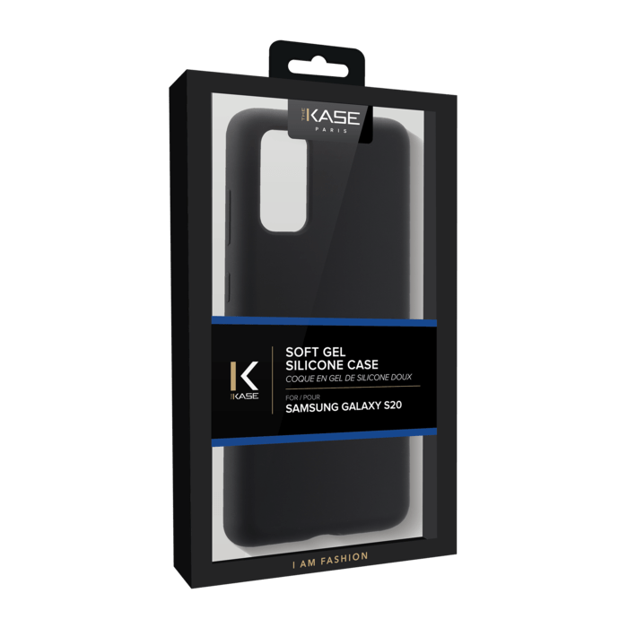 Coque en Gel de Silicone Doux pour Samsung Galaxy S20, Noir satin