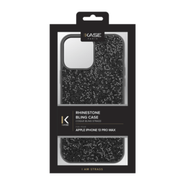 Coque Bling Strass pour Apple iPhone 13 Pro Max, Minuit Noir
