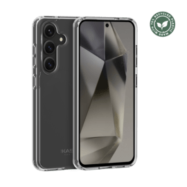 Coque hybride invisible fabriqu&eacute; avec 83% de plastique recycl&eacute; pour Samsung Galaxy S25+ 5G, Transparente