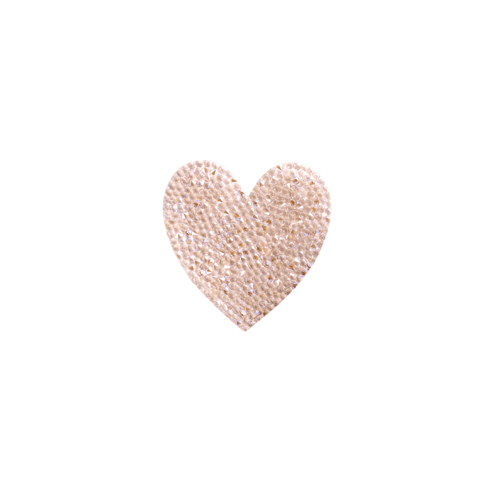 Sticker cristaux Swarovski&reg; &agrave; roche ultra fine, C&oelig;ur ombre dor&eacute;e