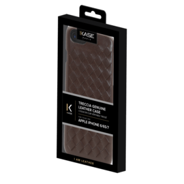 Treccia Genuine Leather Case for Apple iPhone 6/6s/7/8, Chestnut Brown