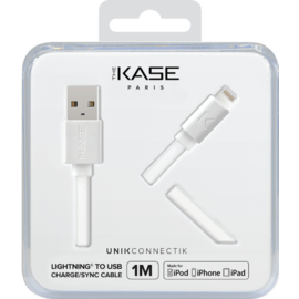 C&acirc;ble Lightning certifi&eacute; MFi Apple Charge/Sync (1M) Blanc Lumineux