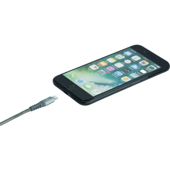 Cavo Lightning® certificato MFi Apple per caricare / sincronizzare USB in acciaio inossidabile ultra-solido (1M), Gray Sidere