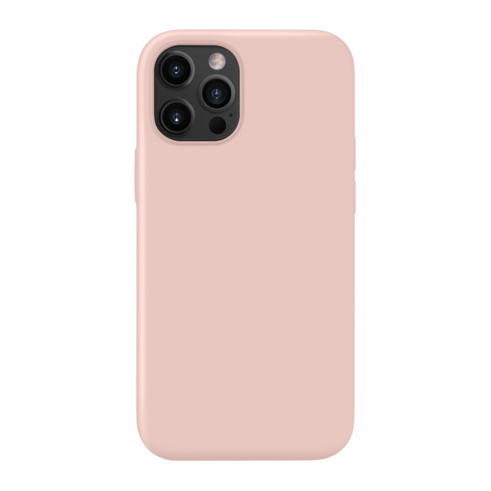Custodia in silicone gel antiurto per Apple iPhone 12 Pro Max, rosa sabbia