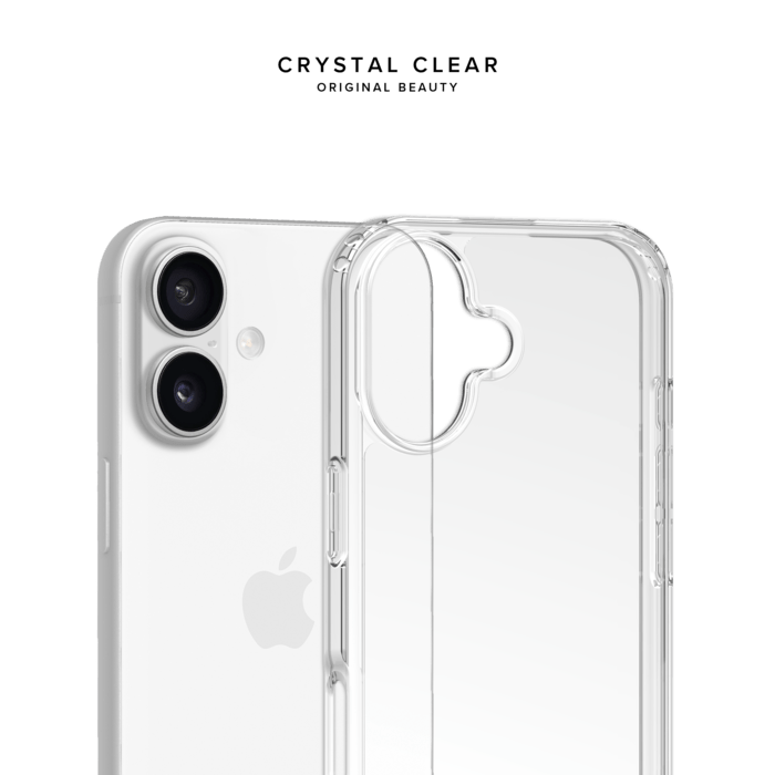 Coque hybride invisible fabriqu&eacute;e &agrave; 83 % de plastique recycl&eacute; pour Apple iPhone 17, transparente