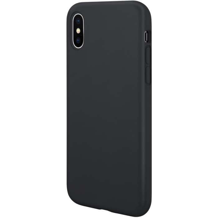 Coque antichoc en gel de silicone doux pour Apple iPhone X/XS, Noir Satin