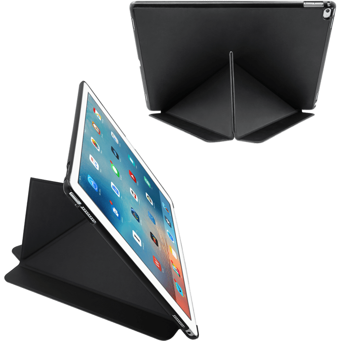 Origami Coque clapet Multi-position pliable pour Apple 12.9-inch iPad Pro, Noir Satin