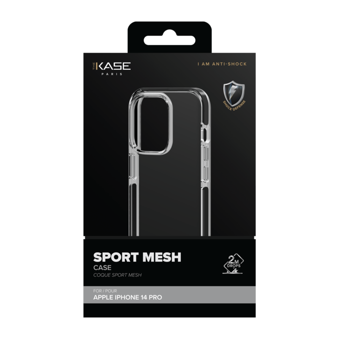 Coque Sport mesh pour Apple iPhone 14 Pro, Noir de jais