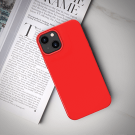 Custodia morbida in silicone gel antiurto per Apple iPhone 13, rosso fuoco