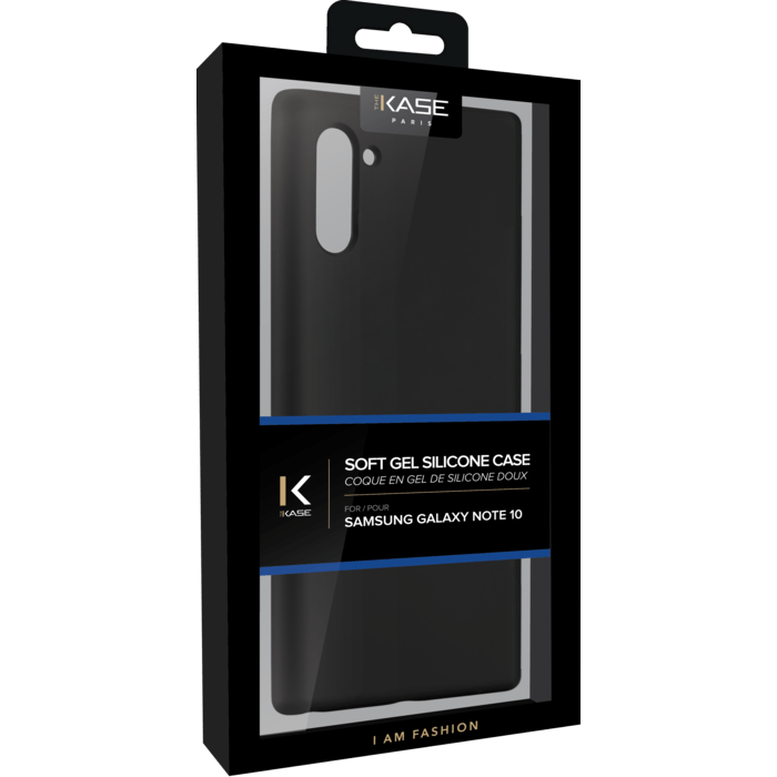 Coque en Gel de Silicone Doux pour Samsung Galaxy Note10, Noir satin