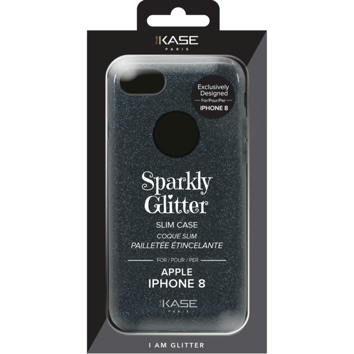 (Edition spéciale) Coque slim pailletée étincelante pour Apple iPhone 8, Noir
