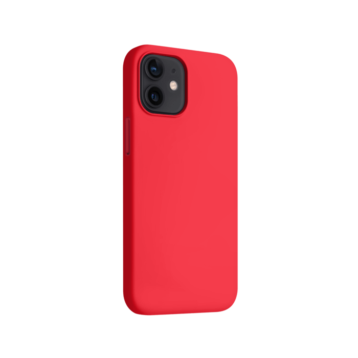 Custodia in silicone gel antiurto per Apple iPhone 12 mini, rosso fuoco