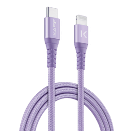 Apple MFi certified Metallic braided USB-C to Lightning Charge/Sync cable (1M), Lilac Purple