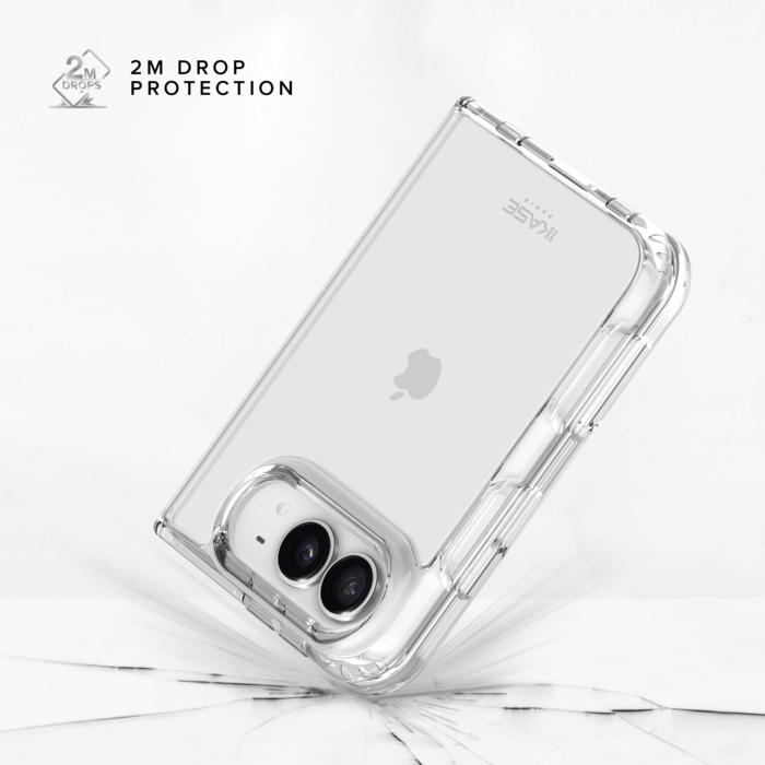 Coque hybride invisible fabriqu&eacute;e &agrave; 83 % de plastique recycl&eacute; pour Apple iPhone Duo, transparente