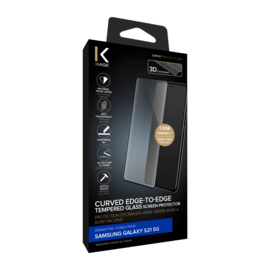 Protection d'&eacute;cran en verre tremp&eacute; Bord &agrave; Bord Incurv&eacute; pour Samsung Galaxy S21 5G, Noir