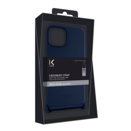 Coque en gel de silicone doux en bandouli&egrave;re pour Apple iPhone 12/12 Pro, Bleu Oxford