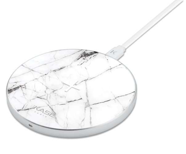 Case Marble Motif Qi Fast Charge Wireless Charging Pad 7.5W/ 10W, Bianco White