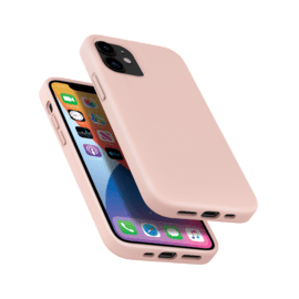 (O) Coque antichoc en gel de silicone doux pour Apple iPhone 12 mini, Rose Sable