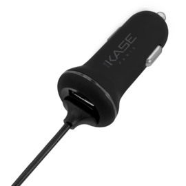 Universal Car charger with 1.2m coiled MFi Lightning cable & extra USB Port