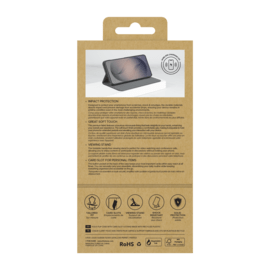 Coque clapet folio avec fente pour cartes & support fabriqu&eacute; avec &eacute;tui en plastique recycl&eacute; Pour Samsung Galaxy S26 5G, Noir