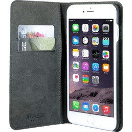 Case Flip case with credit card slots & stand for Apple iPhone 6 Plus/ 6s Plus/ 7 Plus/ 8 Plus, Black