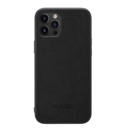 Coque en Suède Alcantara pour Apple iPhone 12 Pro Max, Noir Minuit