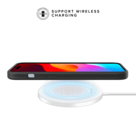 Coque antichoc en gel de silicone doux pour 55% de plastique recyclé Apple iPhone 15, Noir satin