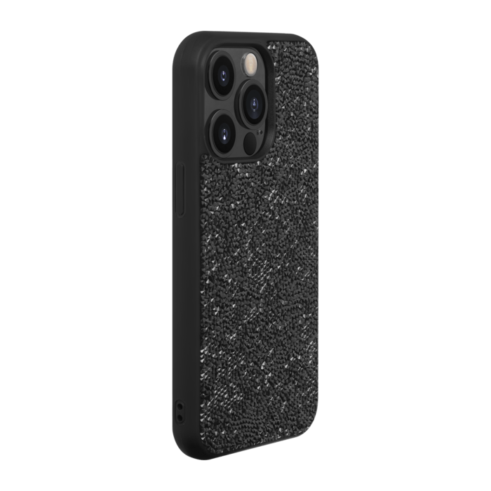Coque Bling Strass pour Apple iPhone 14 Pro, Minuit Noir