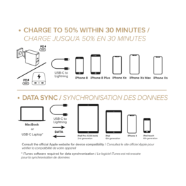 C&acirc;ble USB-C vers Lightning certifi&eacute; MFi Apple m&eacute;tallis&eacute; tress&eacute; Charge/sync (1M), Violet Lilas