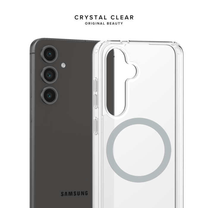 Coque antichoc magn&eacute;tique invisible Fabriqu&eacute; Avec du 75% Plastique Recycl&eacute; pour Samsung Galaxy S25 5G, Transparente