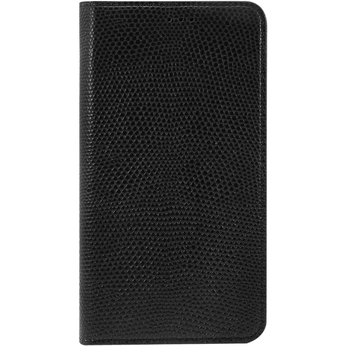 Diarycase Coque clapet en cuir v&eacute;ritable avec support aimant&eacute; pour Samsung Galaxy S6 Edge Plus, Noir L&eacute;zard