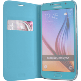 Etui &agrave; clapet pour Samsung Galaxy S6, Bleu Topaze