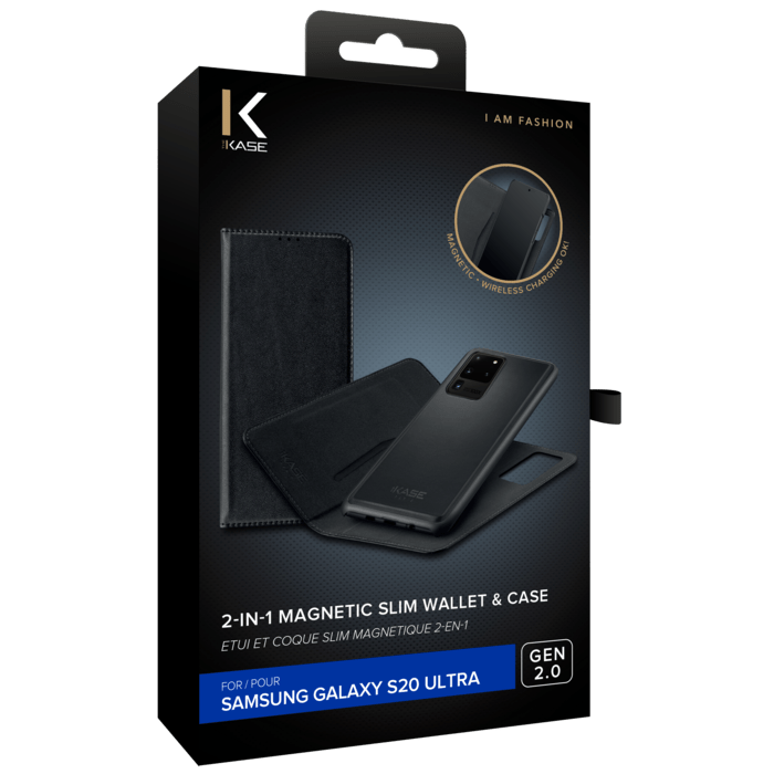 2-in-1 GEN 2.0 Magnetic Slim Wallet & Case for Samsung Galaxy S20 Ultra, Black