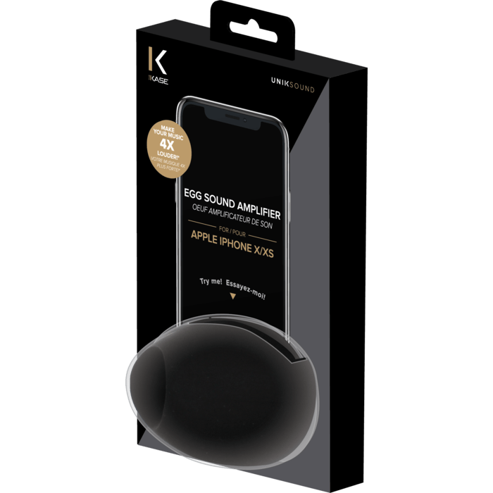 Oeuf Amplificateur de son pour Apple iPhone X/XS, Noir