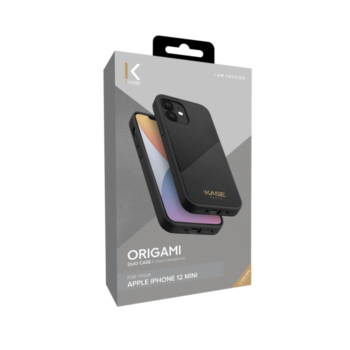 Coque Origami duo pour Apple iPhone 12 mini, Noir urbain