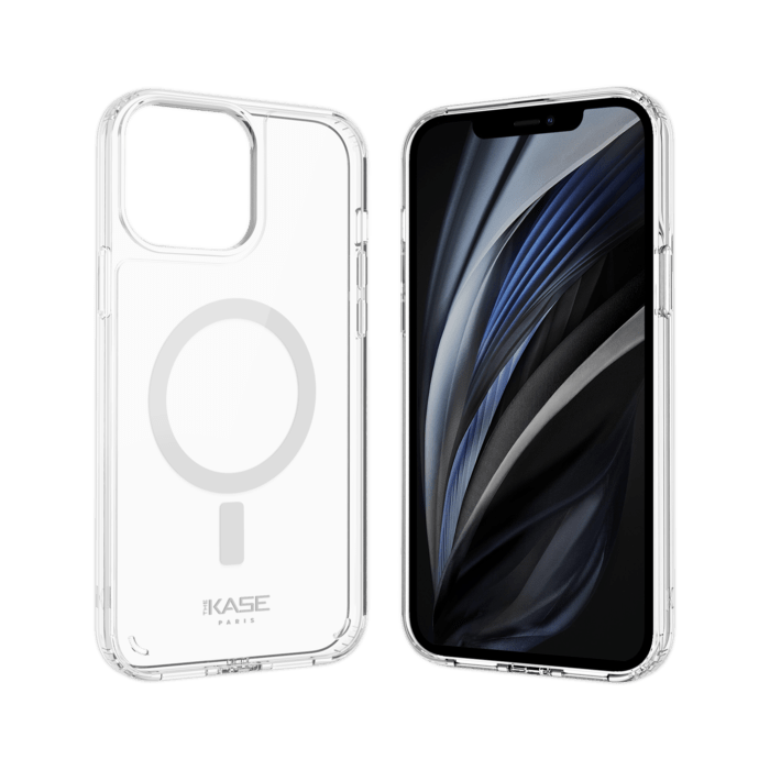 Coque antibact&eacute;rienne antichoc magn&eacute;tique invisible pour Apple iPhone 12 Pro Max, Transparente