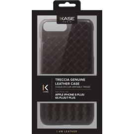Coque en cuir véritable Treccia pour Apple iPhone 6 Plus/6s Plus/7 Plus/8 Plus, Marron