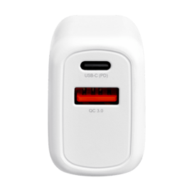 Chargeur secteur mural UE double USB universel PowerPort Speed LITE Charge Rapide 20W (Power Delivery), Blanc