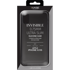 Coque Ultra Slim Invisible pour Apple iPhone X/XS 0,75mm, Transparent Gris