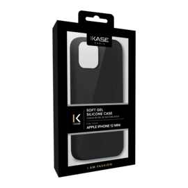 Coque en Gel de Silicone Doux pour iPhone 12 mini, Noir satin