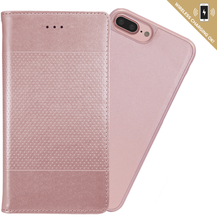 Portafoglio e custodia magnetica GEN-2 2.0 in 2 per Apple iPhone 6 Plus / 6s  Plus / 7 Plus / 8 Plus, Rose Gold | The Kase